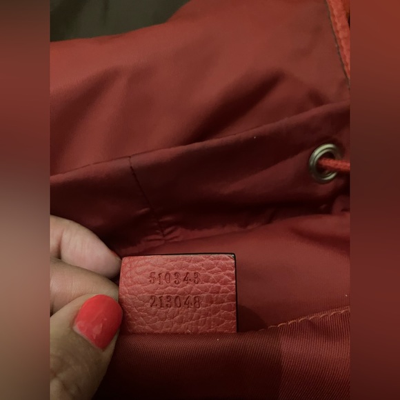 Gucci Red Nylon Backpack ๐ GG Monogram - Picture 6 of 7